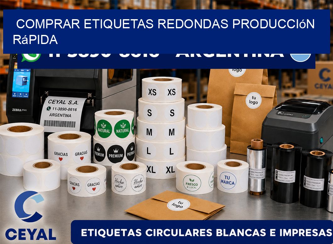 COMPRAR ETIQUETAS REDONDAS Producción rápida