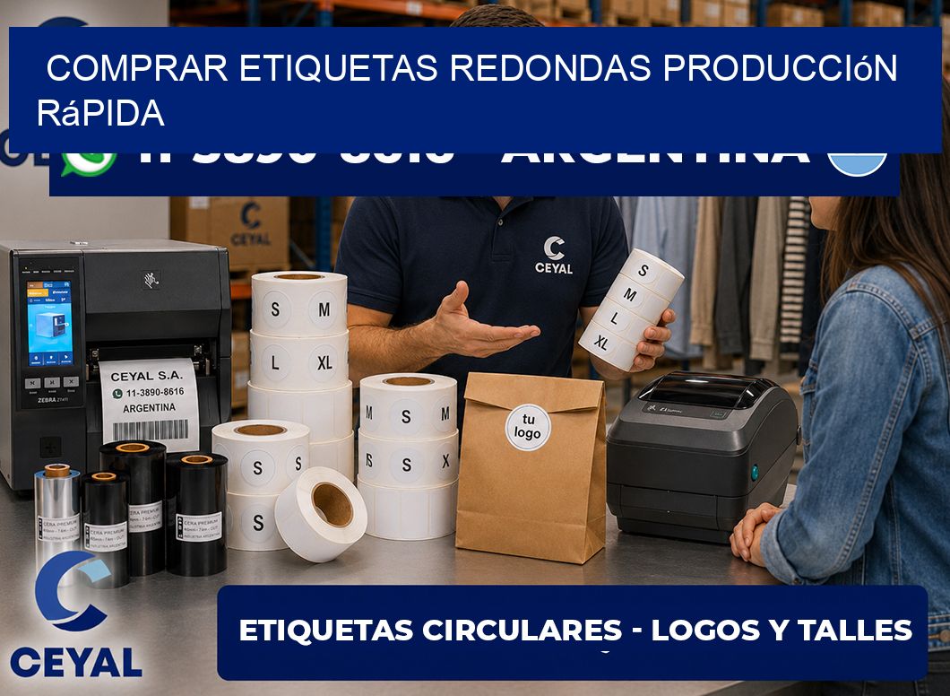 COMPRAR ETIQUETAS REDONDAS Producción rápida