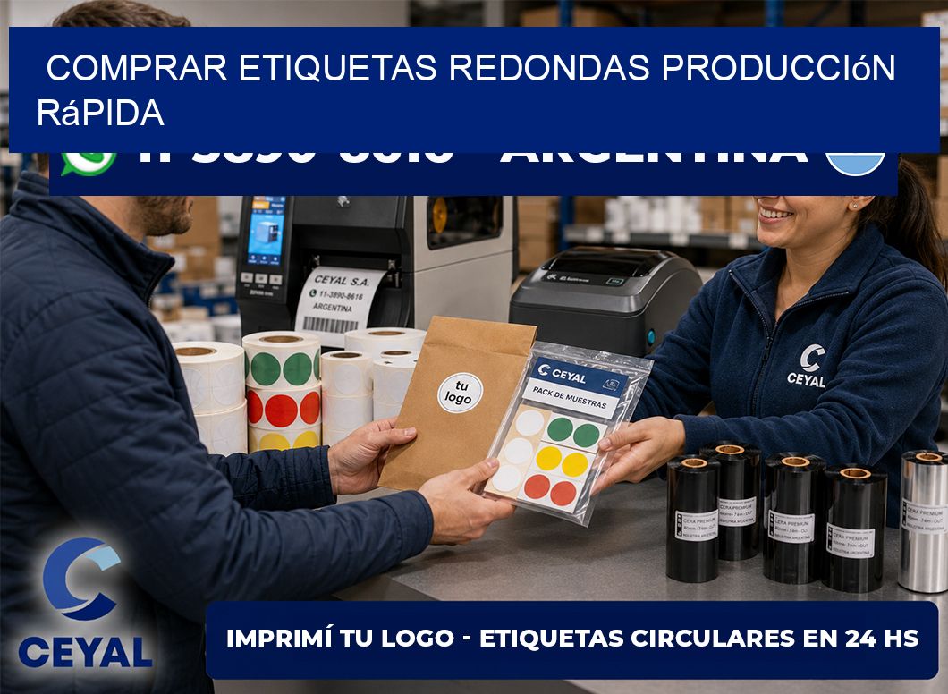 COMPRAR ETIQUETAS REDONDAS Producción rápida