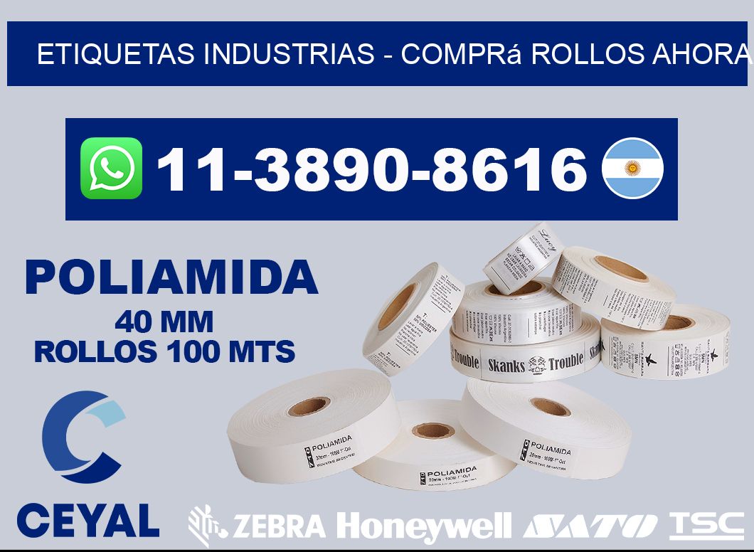 ETIQUETAS INDUSTRIAS - Comprá rollos ahora