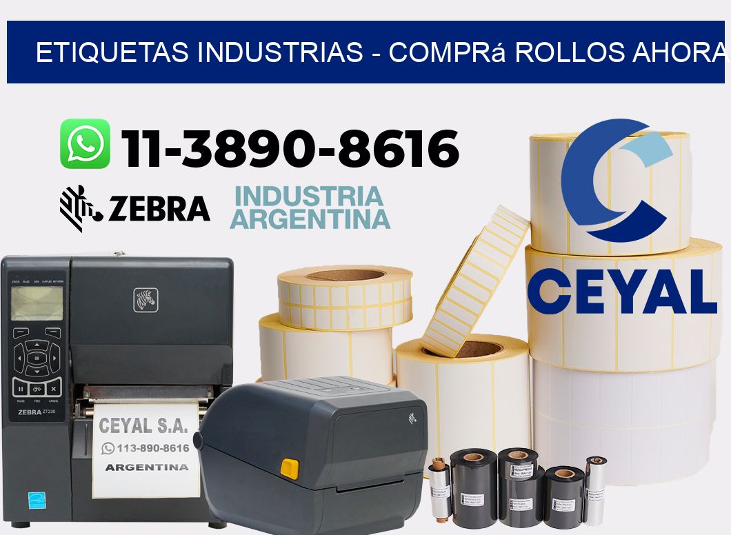 ETIQUETAS INDUSTRIAS - Comprá rollos ahora