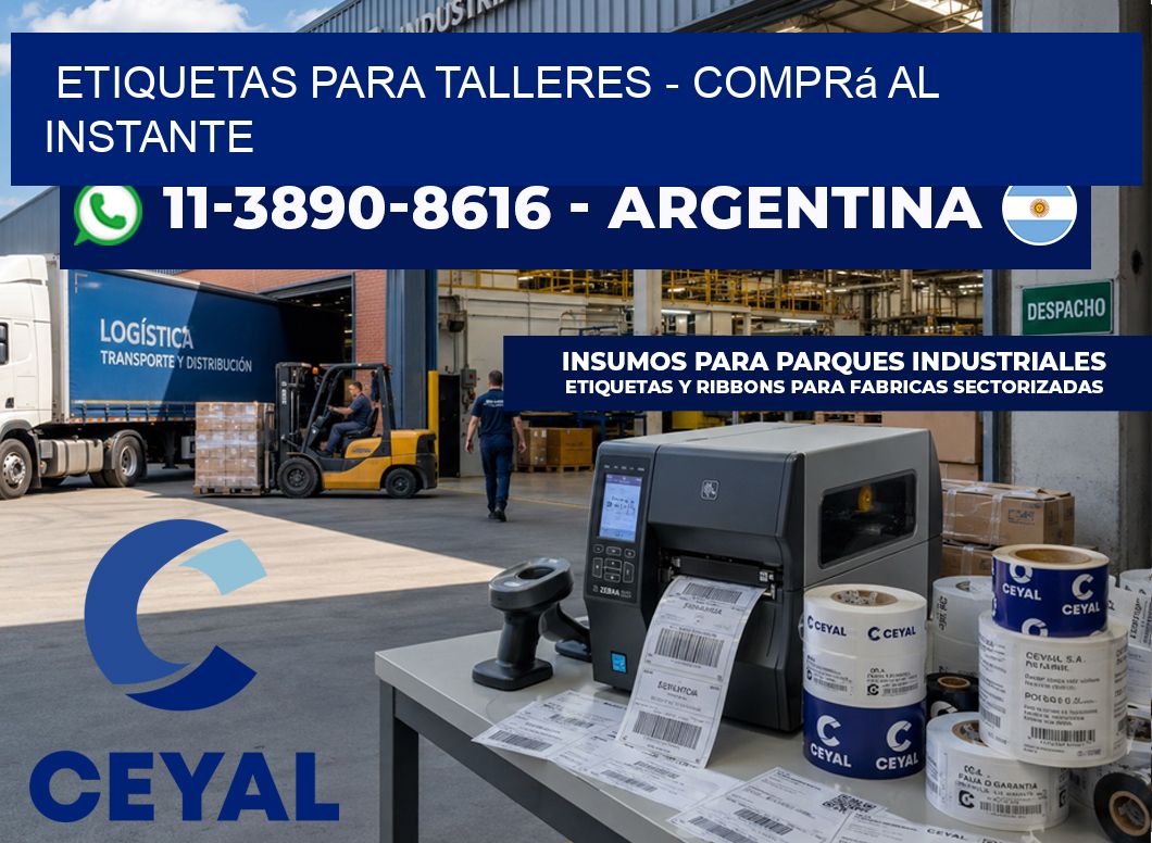ETIQUETAS PARA TALLERES - Comprá al instante