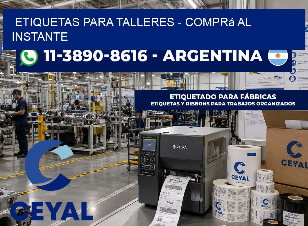 ETIQUETAS PARA TALLERES - Comprá al instante