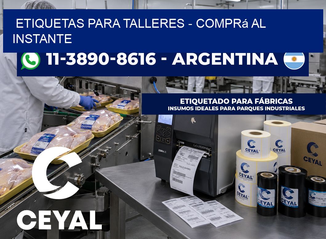 ETIQUETAS PARA TALLERES – Comprá al instante