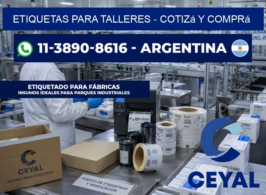 ETIQUETAS PARA TALLERES – Cotizá y comprá