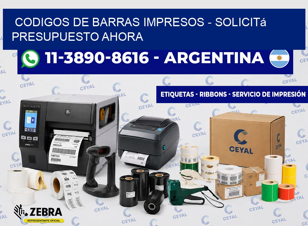 CODIGOS DE BARRAS IMPRESOS - Solicitá presupuesto ahora
