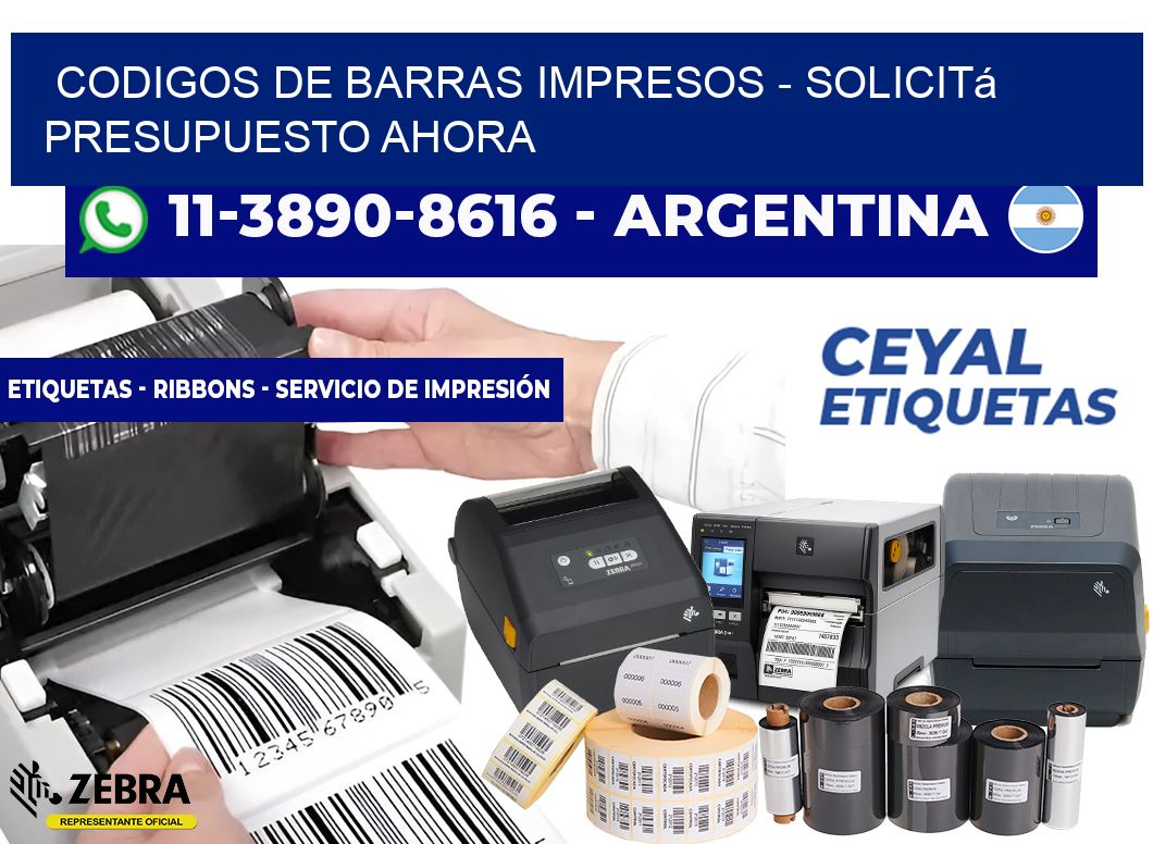 CODIGOS DE BARRAS IMPRESOS - Solicitá presupuesto ahora