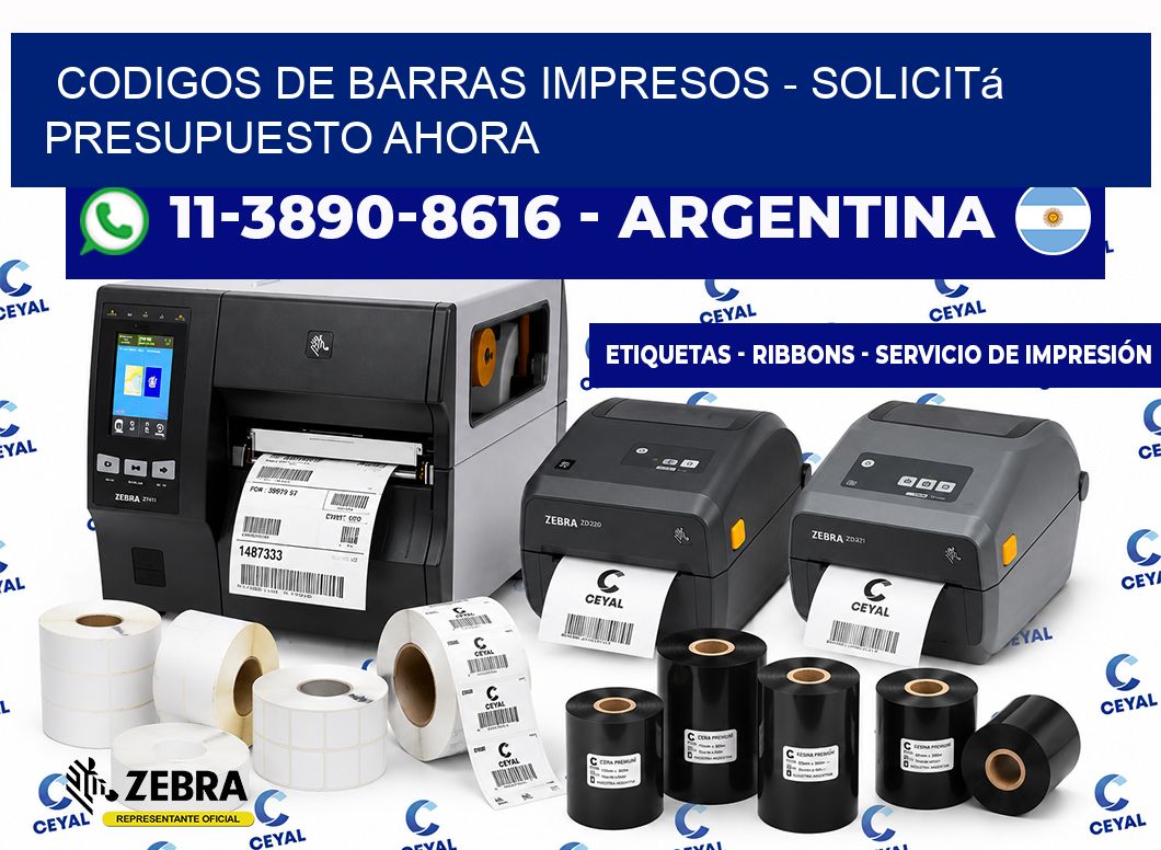 CODIGOS DE BARRAS IMPRESOS - Solicitá presupuesto ahora