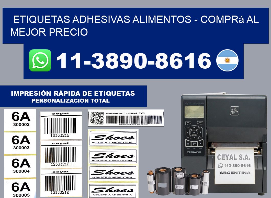 ETIQUETAS ADHESIVAS ALIMENTOS - Comprá al mejor precio