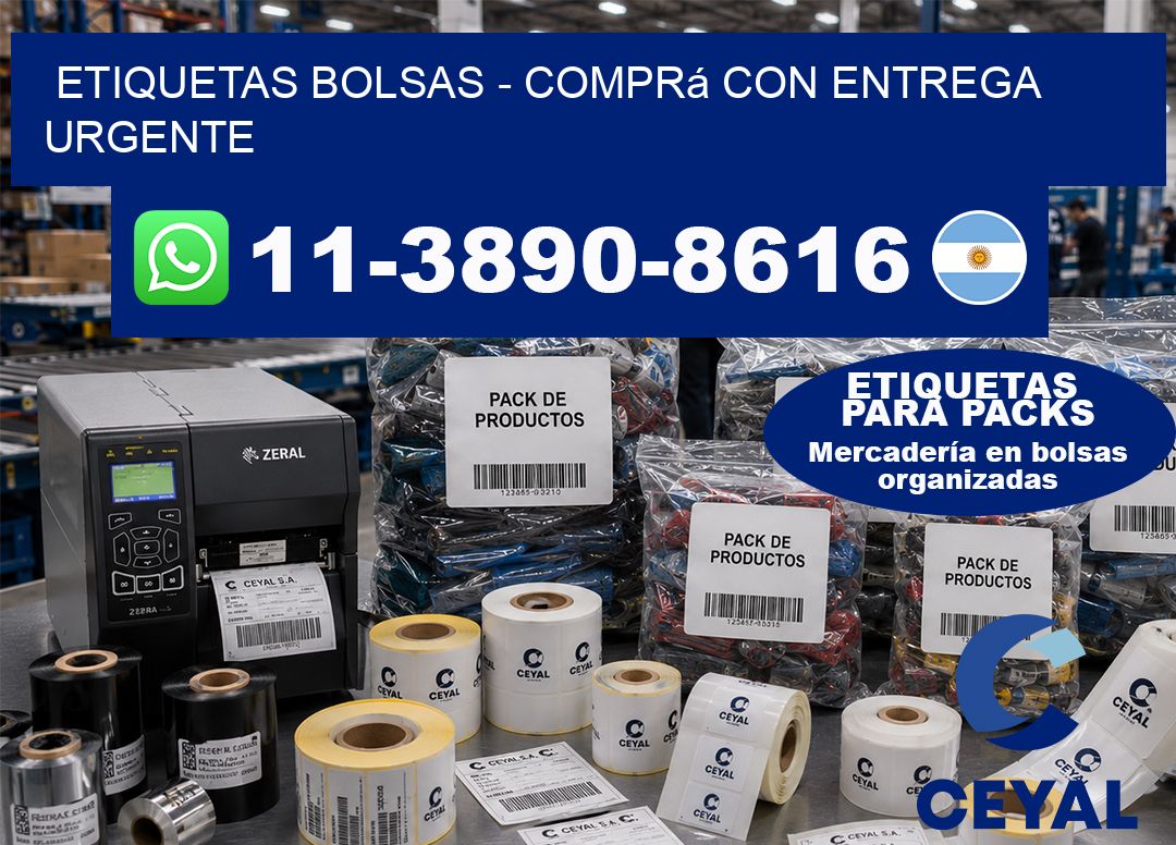 ETIQUETAS BOLSAS - Comprá con entrega urgente