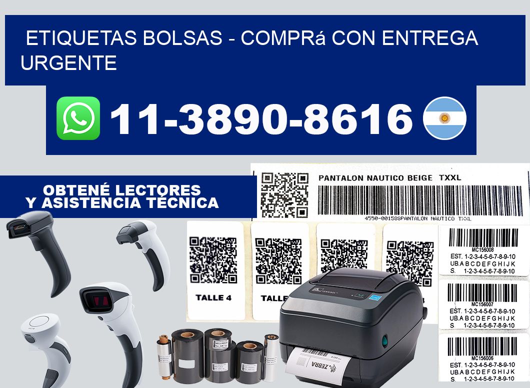 ETIQUETAS BOLSAS - Comprá con entrega urgente