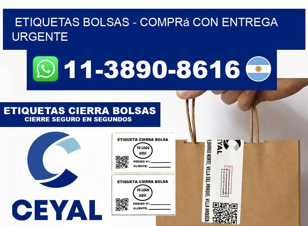 ETIQUETAS BOLSAS - Comprá con entrega urgente