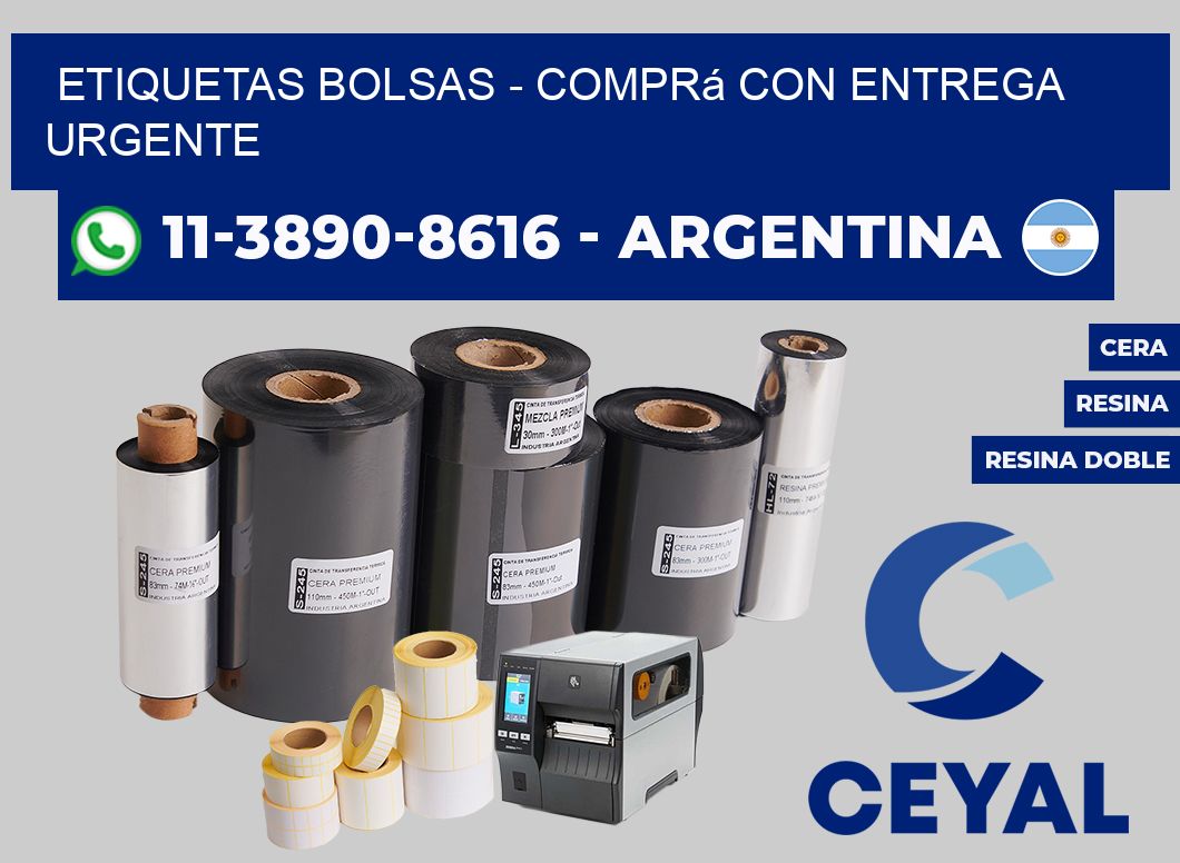 ETIQUETAS BOLSAS - Comprá con entrega urgente
