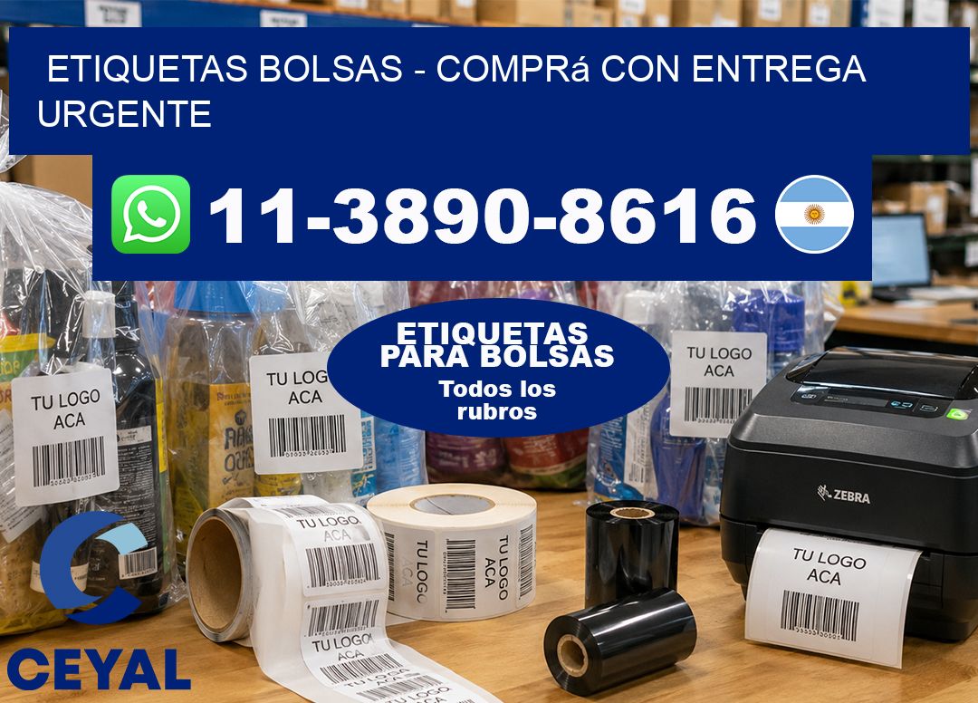ETIQUETAS BOLSAS – Comprá con entrega urgente