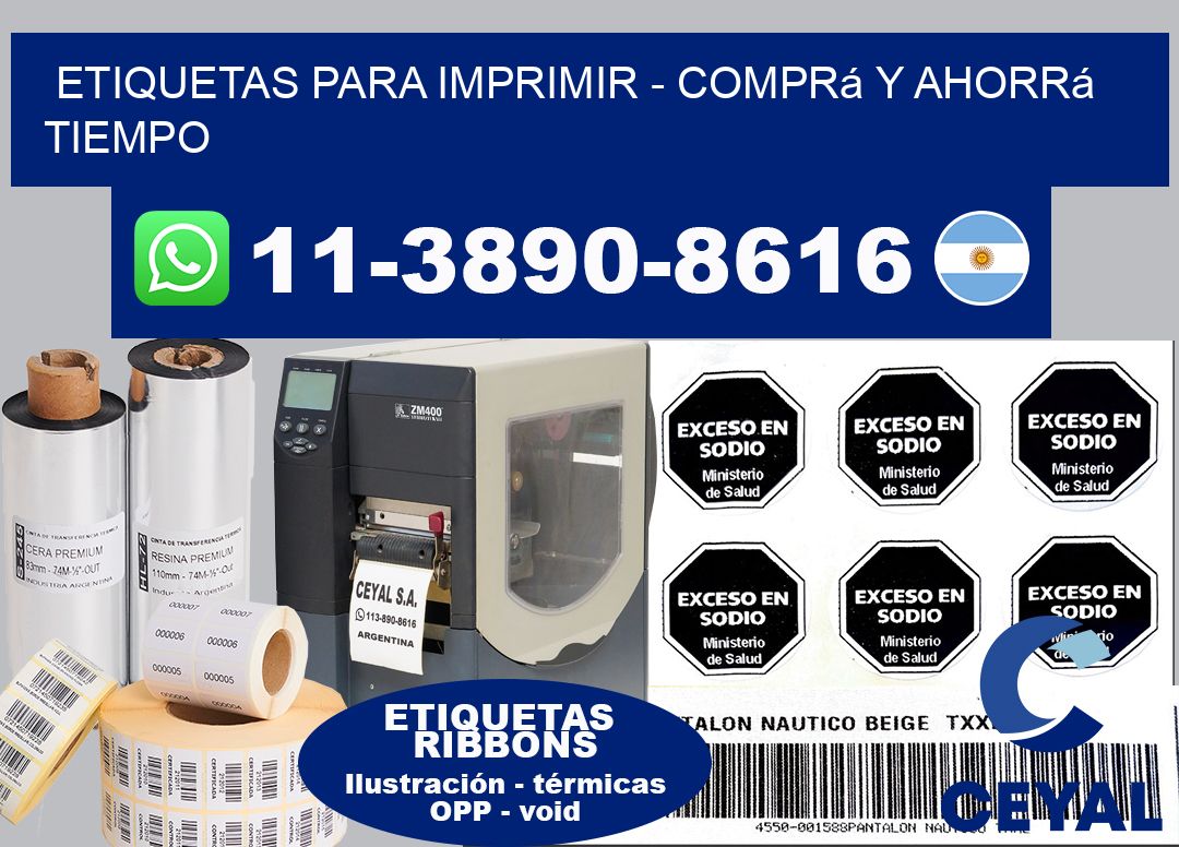 ETIQUETAS PARA IMPRIMIR - Comprá y ahorrá tiempo