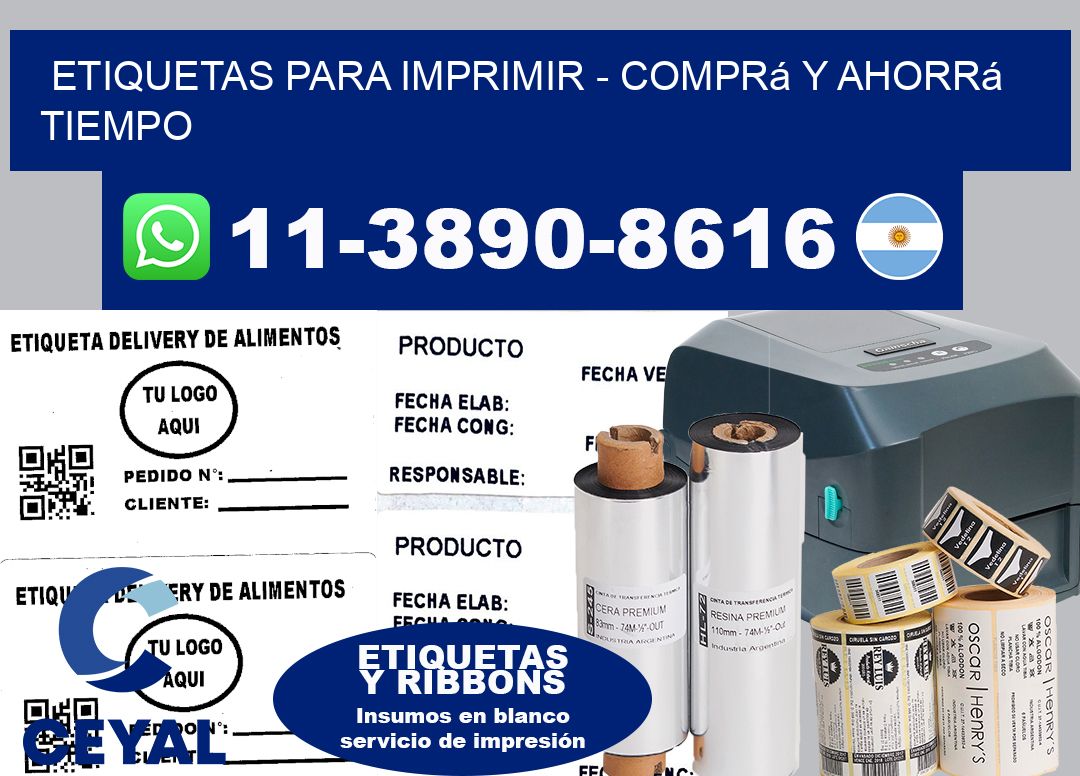 ETIQUETAS PARA IMPRIMIR - Comprá y ahorrá tiempo