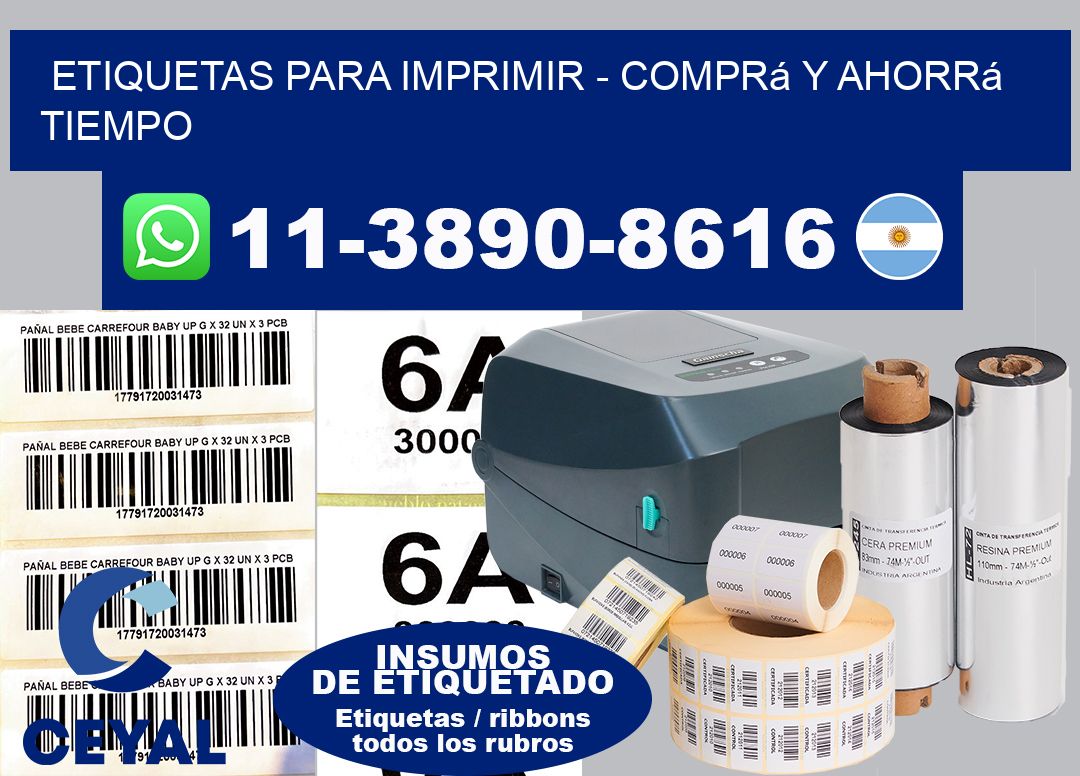 ETIQUETAS PARA IMPRIMIR – Comprá y ahorrá tiempo