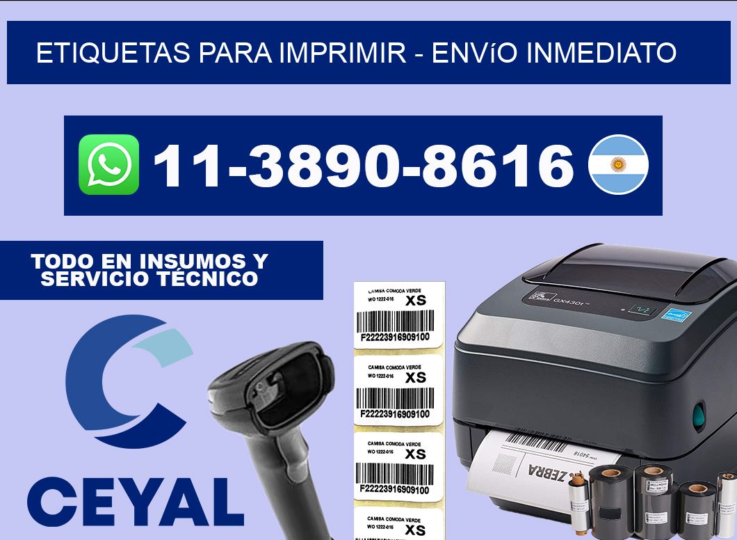 ETIQUETAS PARA IMPRIMIR - Envío inmediato
