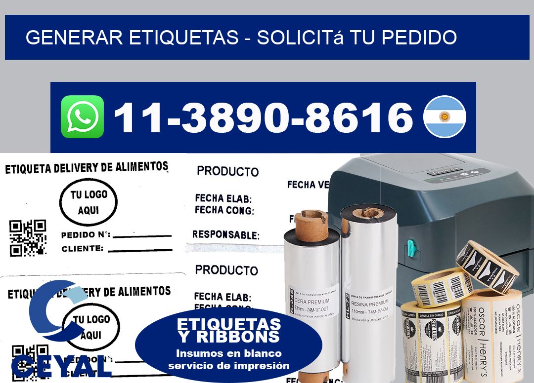 GENERAR ETIQUETAS - Solicitá tu pedido