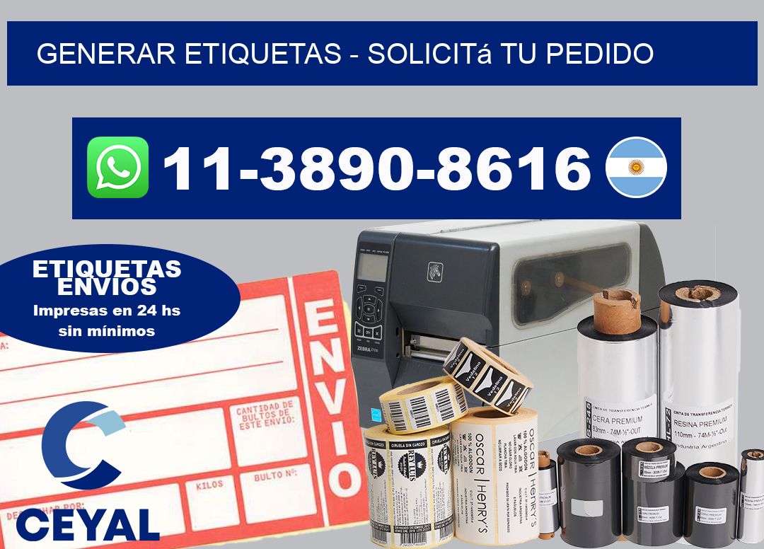 GENERAR ETIQUETAS - Solicitá tu pedido