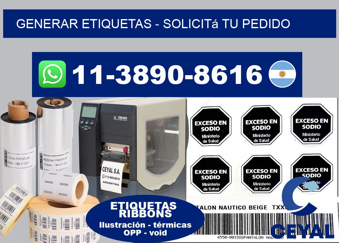 GENERAR ETIQUETAS – Solicitá tu pedido