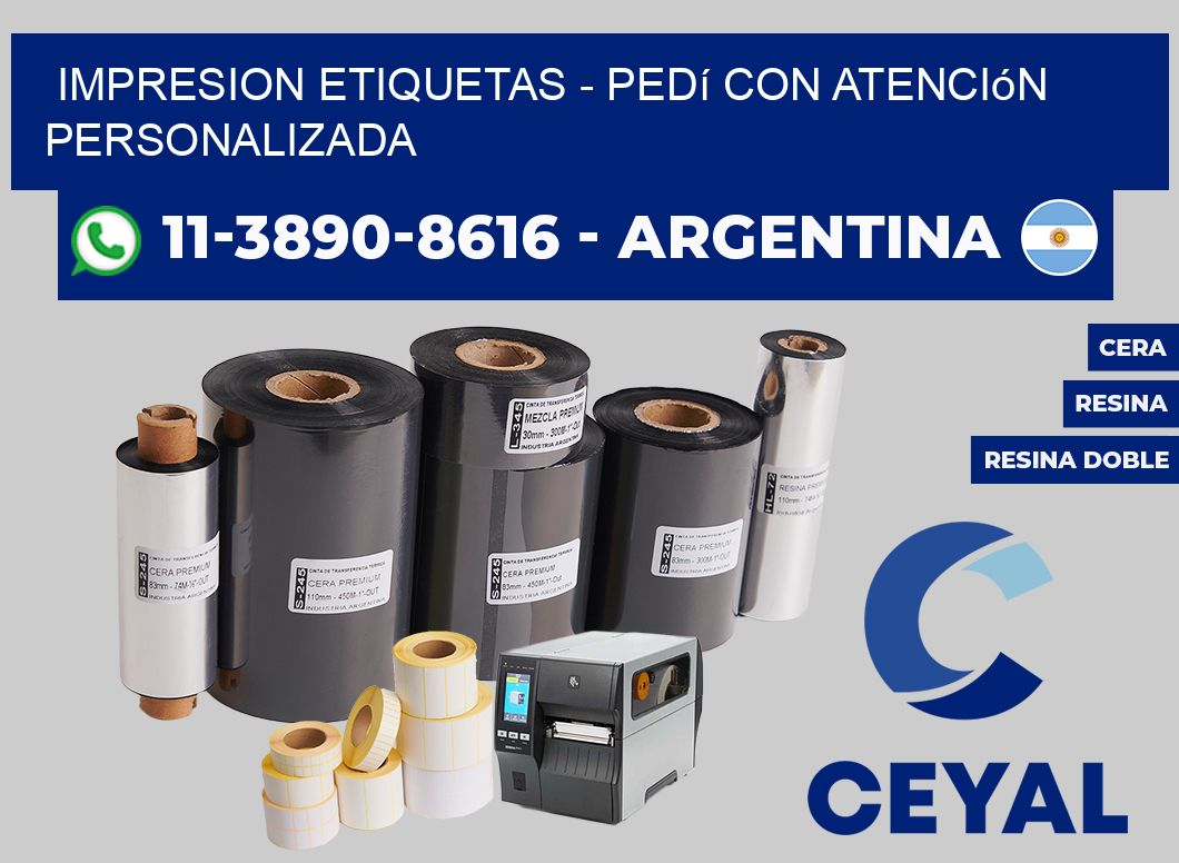 IMPRESION ETIQUETAS - Pedí con atención personalizada
