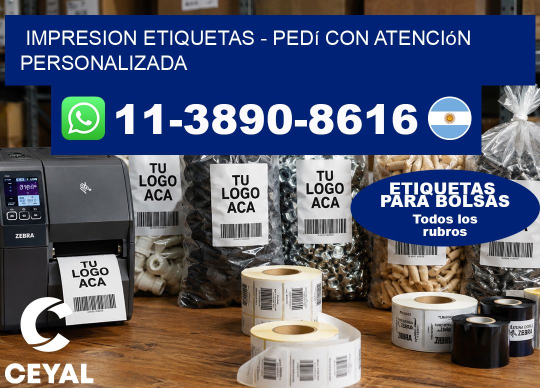 IMPRESION ETIQUETAS – Pedí con atención personalizada