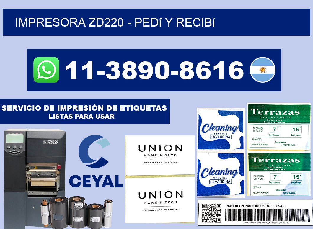 IMPRESORA ZD220 - Pedí y recibí