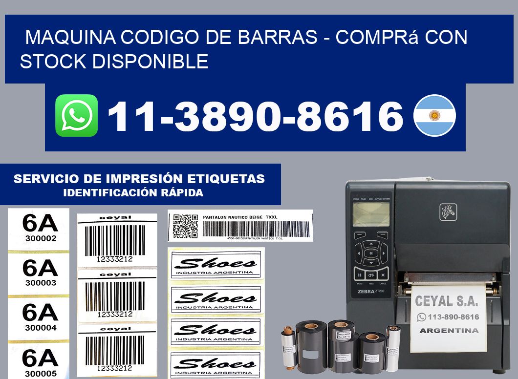 MAQUINA CODIGO DE BARRAS - Comprá con stock disponible