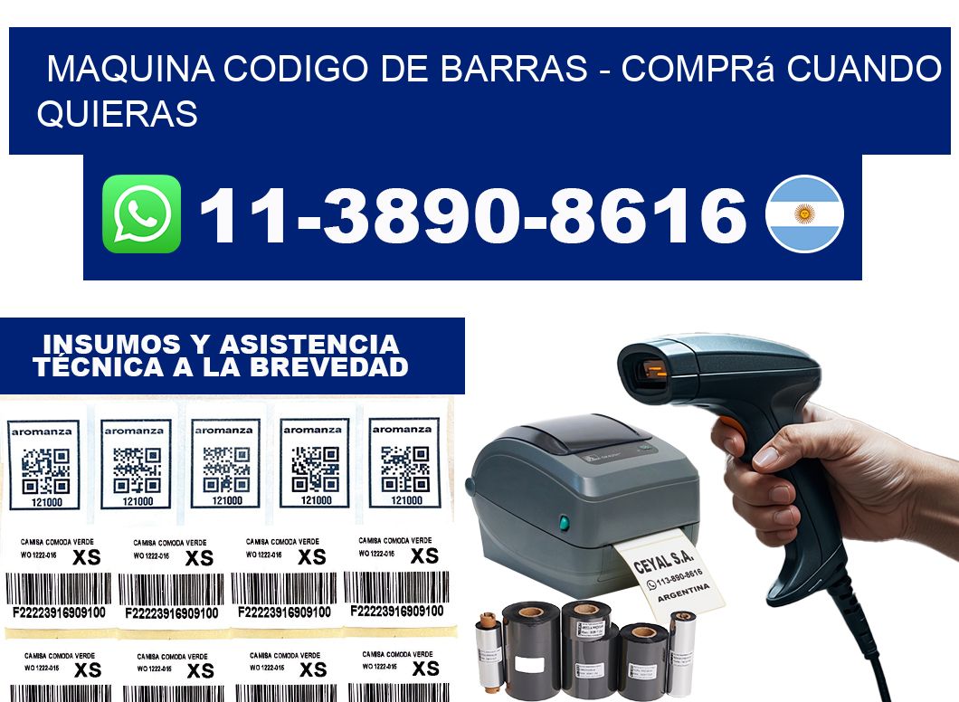 MAQUINA CODIGO DE BARRAS - Comprá cuando quieras