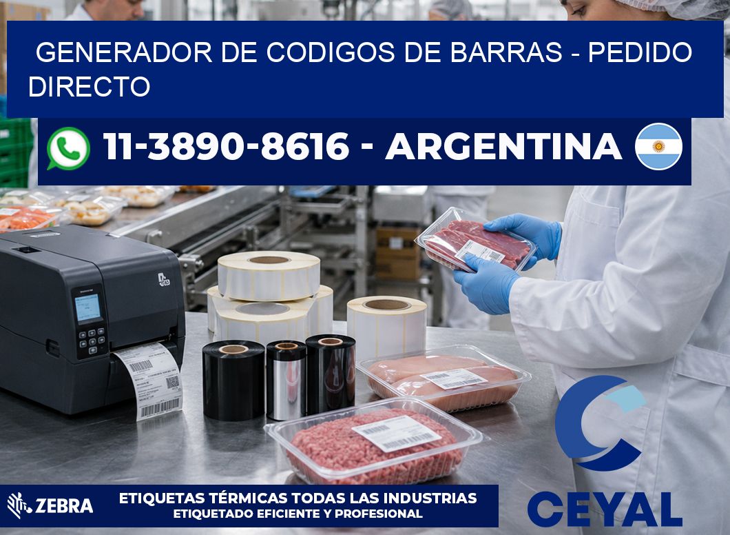 generador de codigos de barras - Pedido directo