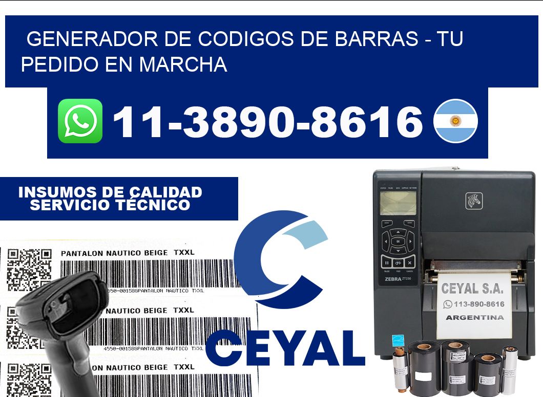 generador de codigos de barras - Tu pedido en marcha