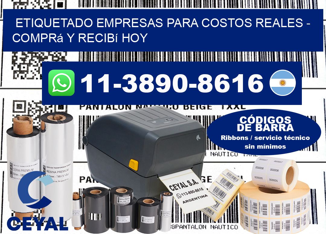 ETIQUETADO EMPRESAS PARA COSTOS REALES - Comprá y recibí hoy