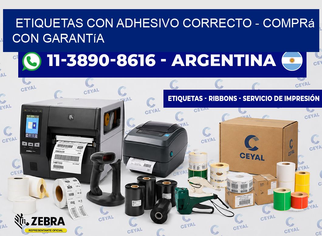 ETIQUETAS CON ADHESIVO CORRECTO - Comprá con garantía