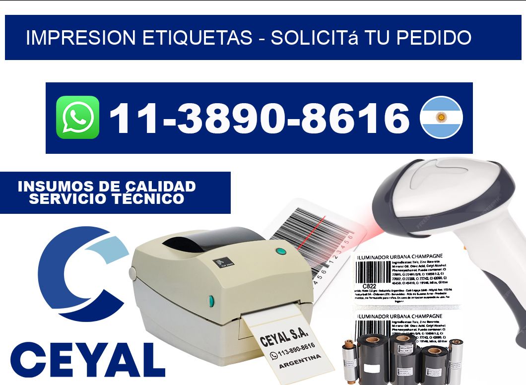 IMPRESION ETIQUETAS - Solicitá tu pedido