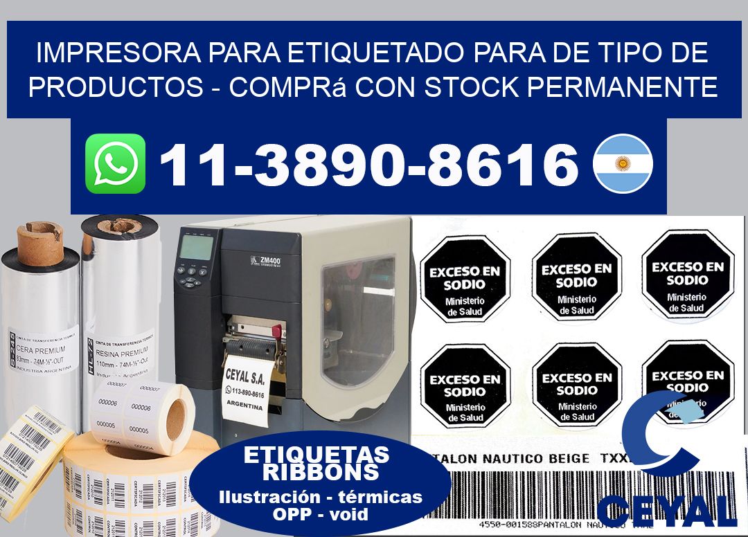 IMPRESORA PARA ETIQUETADO PARA DE TIPO DE PRODUCTOS – Comprá con stock permanente