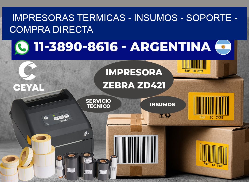 IMPRESORAS TERMICAS – INSUMOS – SOPORTE – Compra directa