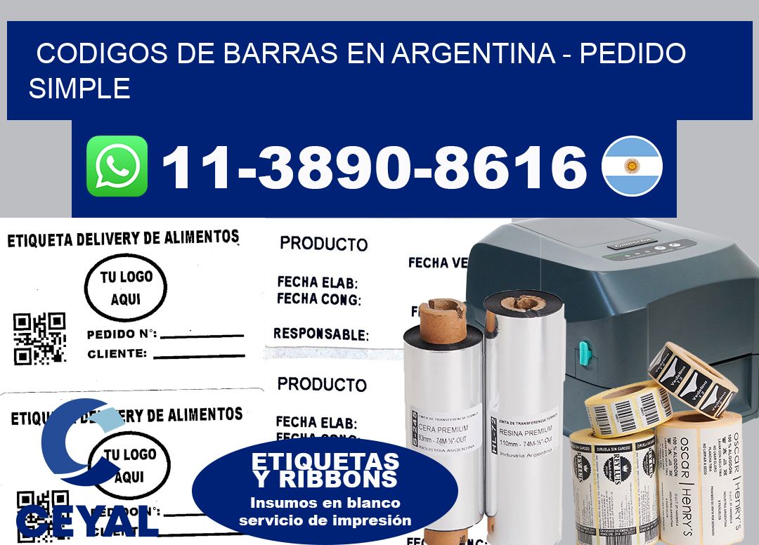 codigos de barras en argentina - Pedido simple