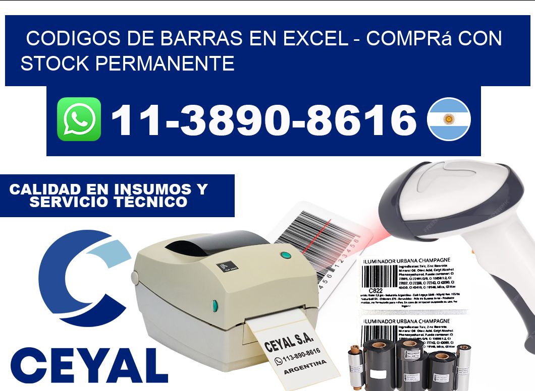 codigos de barras en excel - Comprá con stock permanente