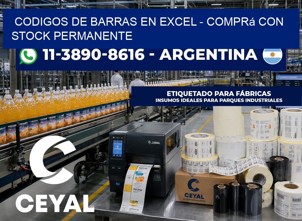 codigos de barras en excel – Comprá con stock permanente