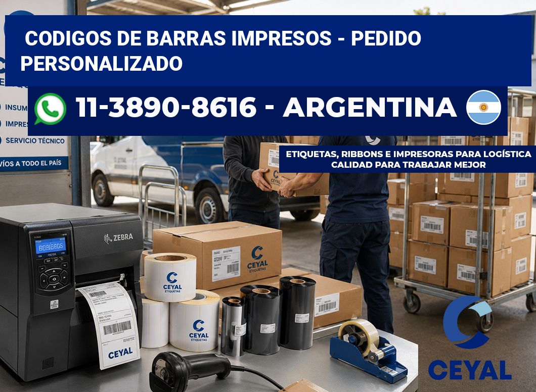 codigos de barras impresos – Pedido personalizado