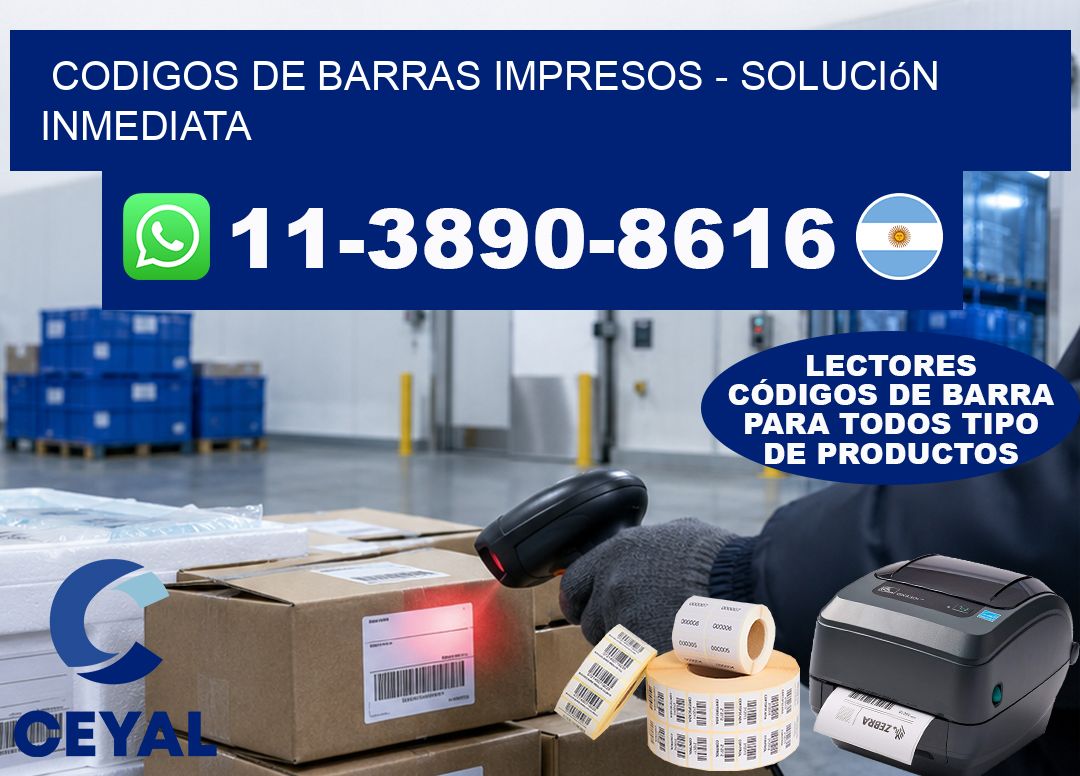 codigos de barras impresos - Solución inmediata
