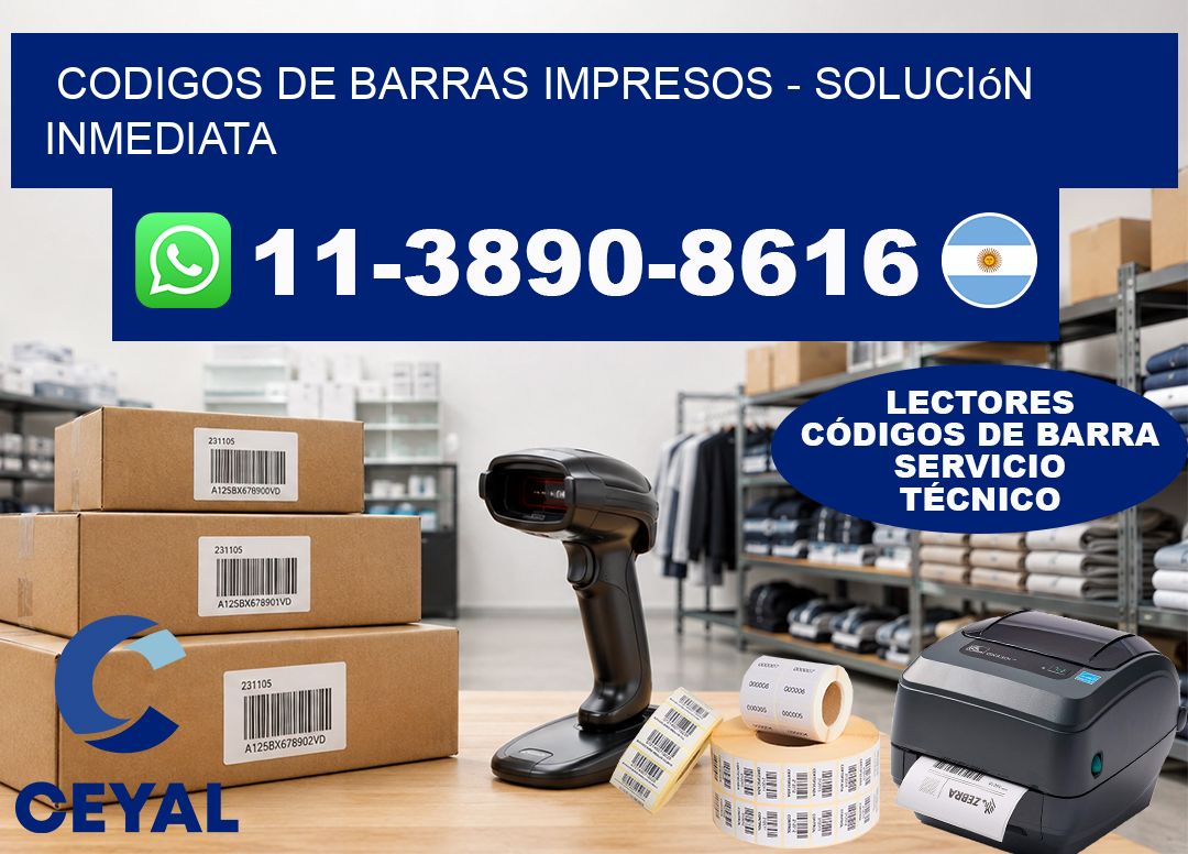 codigos de barras impresos - Solución inmediata