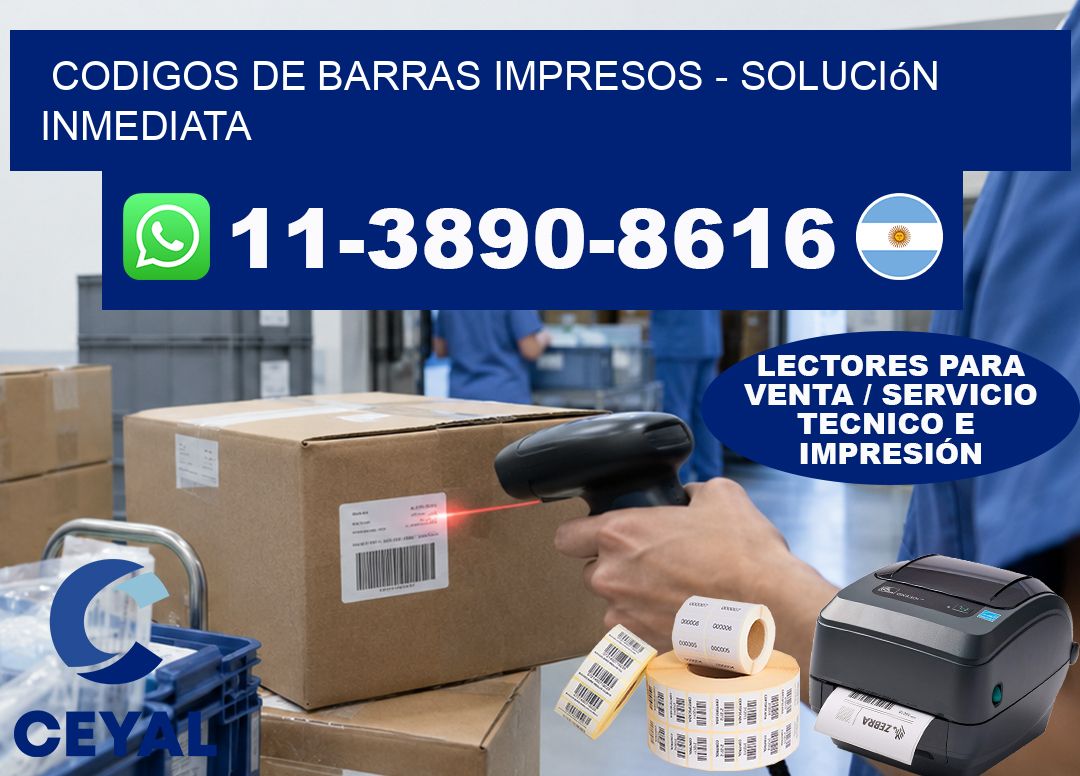 codigos de barras impresos - Solución inmediata