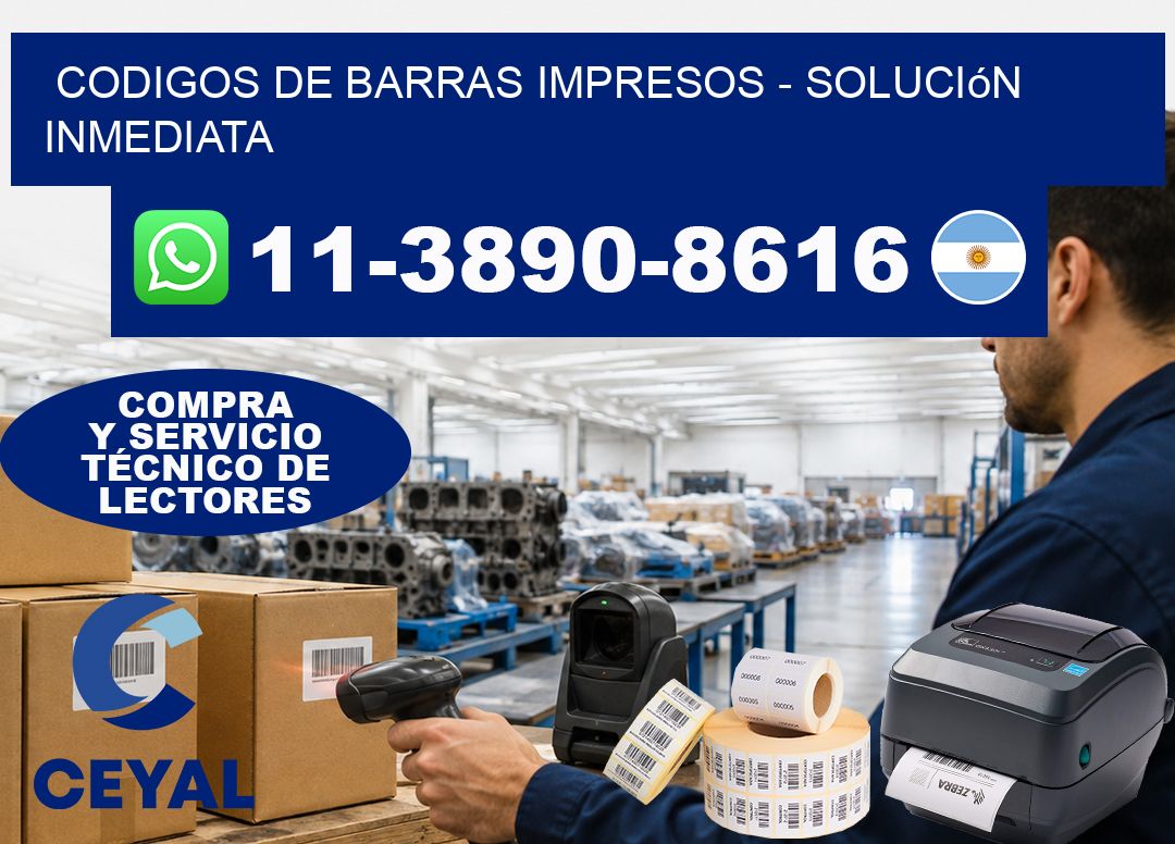 codigos de barras impresos - Solución inmediata
