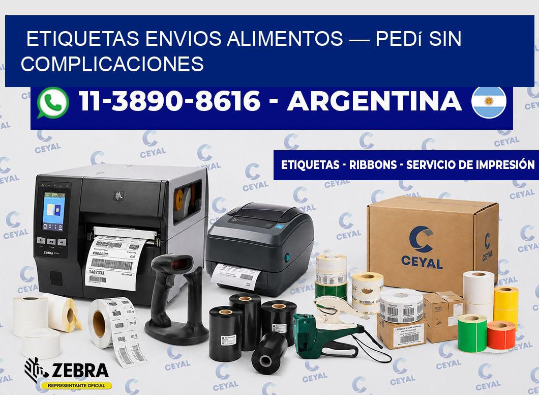 etiquetas envios alimentos — Pedí sin complicaciones